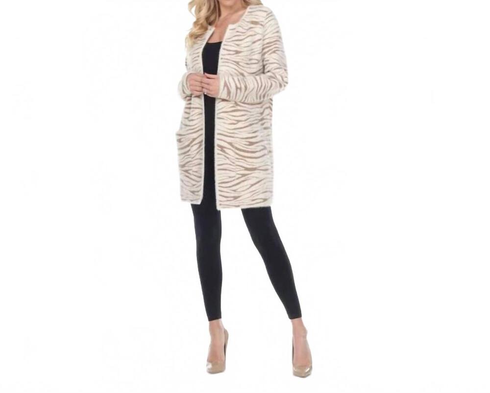 NEW RISING INTERNATIONAL ladies patterned coatigan in beige